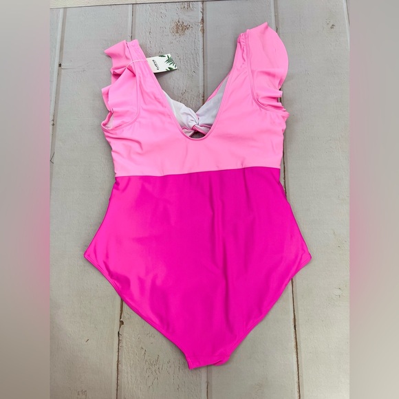 Women's Plus Size One Piece Swimsuits Tummy Control V Neck Cutout Bathing Suit - Picture 10 of 17